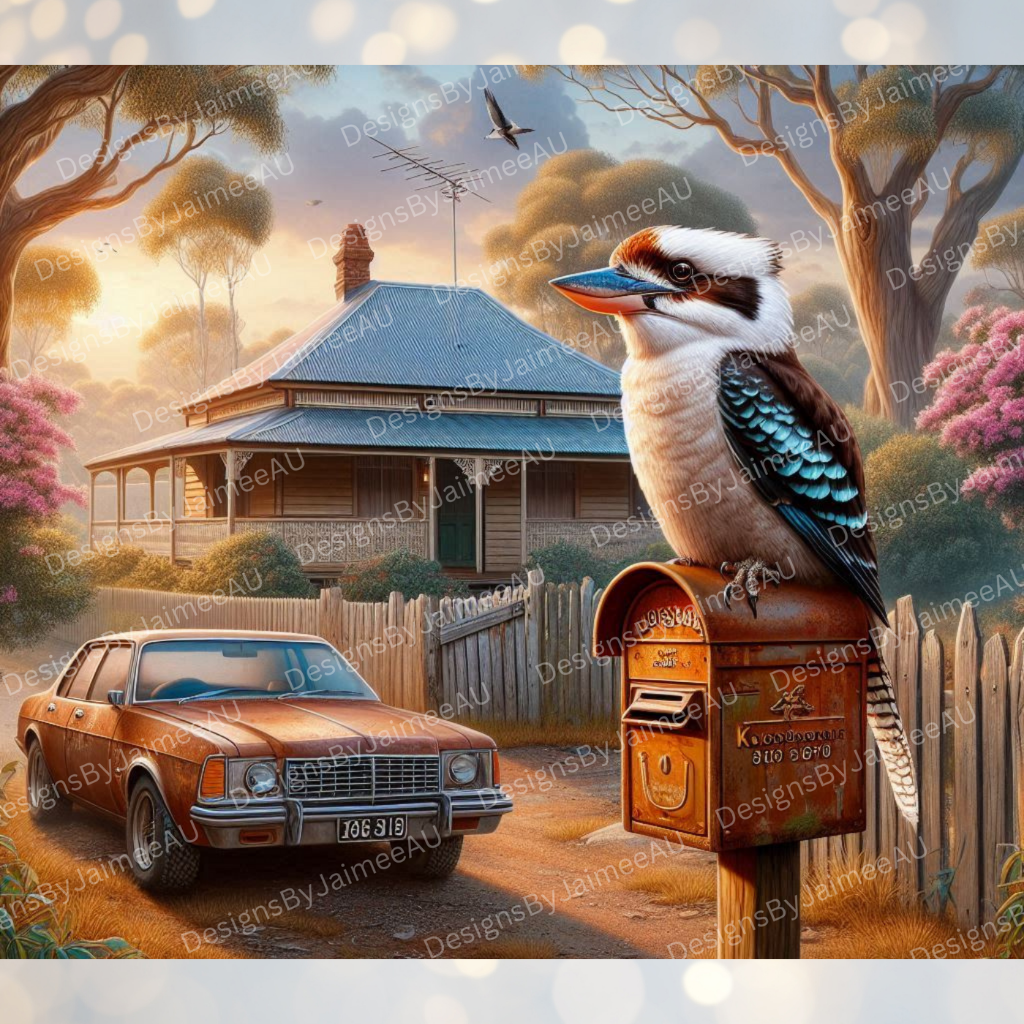Nostalgic Aussie Kookaburra and Old Commodore  Digital 20oz Sublimation Tumbler Wrap