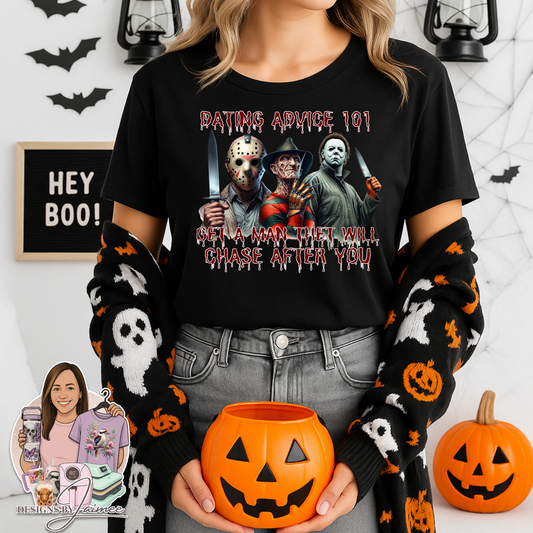"Get A Man that will Chase After You" Horror Movie Characters Digital DTF Transfer PNG Image