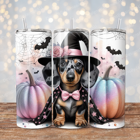 Pastel Halloween Dapple Dachshund Digital 20oz Sublimation Tumbler Wrap