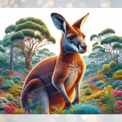 Watercolour Kangaroo Digital 20oz Sublimation Tumbler Wrap