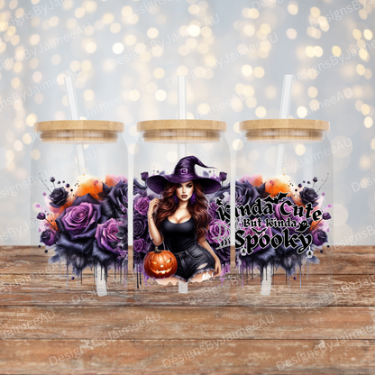 Halloween Curvy Witch Digital 16oz UV DTF Transfer Wrap PNG Image