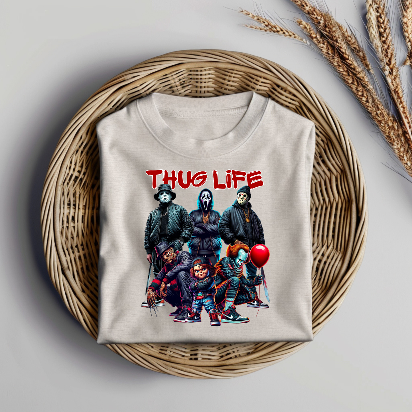"Thug Life" Hip Hop - Horror Movie Characters Digital DTF Transfer PNG Image