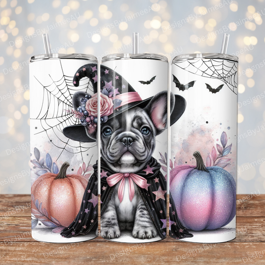 Pastel Halloween Frenchie #1 Digital 20oz Sublimation Tumbler Wrap