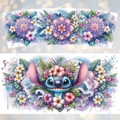 Stitch Tropical Purple Oceans 40oz Digital Sublimation Tumbler Wrap