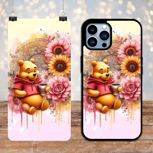 Pink Watercolour Winnie the Pooh Digital Phone Case Design