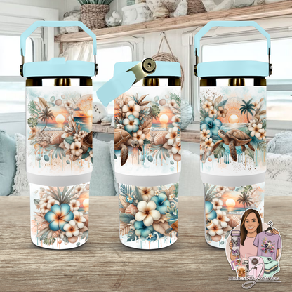 Neutral Turtles #2 - Boho Coastal Collection - Digital 30oz Sublimation Tumbler Wrap