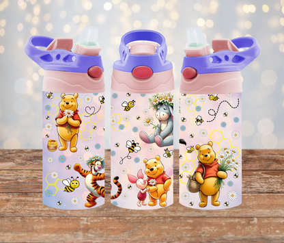 Springtime Winnie The Pooh and Friends - Digital 12oz Kids Sublimation Tumbler Wrap