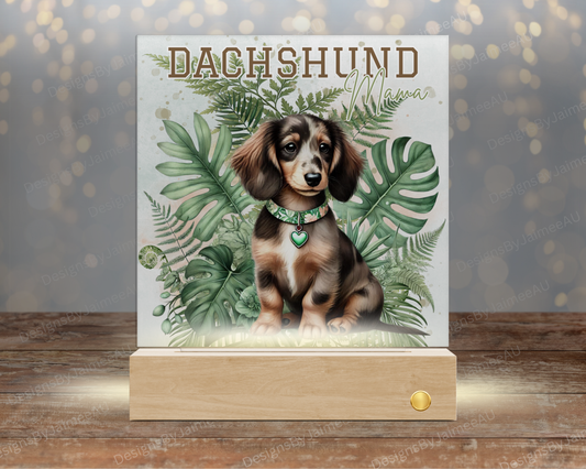Dachshund Mama - Tropical Earthy - Digital Sublimation Led Light Design