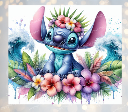 Pastel Tropical Stitch #1 Digital 20oz Sublimation Tumbler Wrap