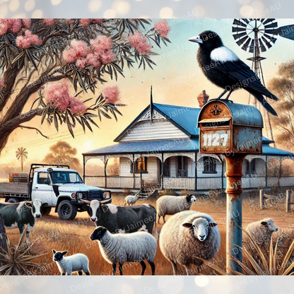 Nostalgic Aussie Farm Digital 20oz Sublimation Tumbler Wrap
