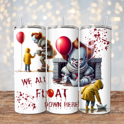 Pennywise "We All Float Down Here" Digital 20oz Sublimation Tumbler Wrap