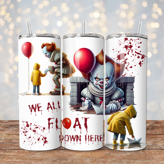 Pennywise "We All Float Down Here" Digital 20oz Sublimation Tumbler Wrap
