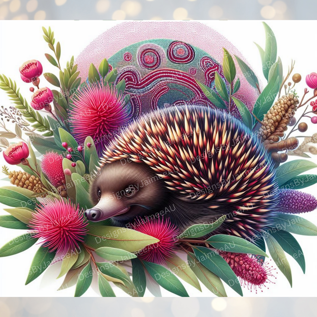 Vibrant Echidna  Digital 20oz Sublimation Tumbler Wrap