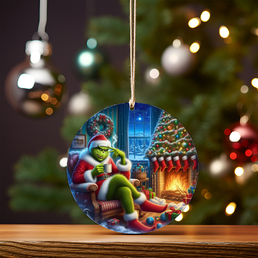 Grinch Christmas #1 Digital Sublimation Ornament Design