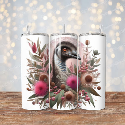 Earthy Pink/Browns Emu Digital 20oz Sublimation Tumbler Wrap