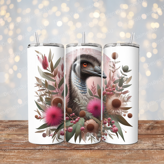 Earthy Pink/Browns Emu Digital 20oz Sublimation Tumbler Wrap