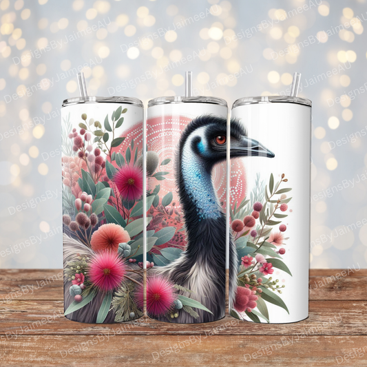 Earthy Pink/Reds Emu Digital 20oz Sublimation Tumbler Wrap