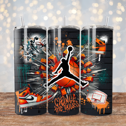 Graffiti Inspired Basketball Digital 20oz Sublimation Tumbler Wrap