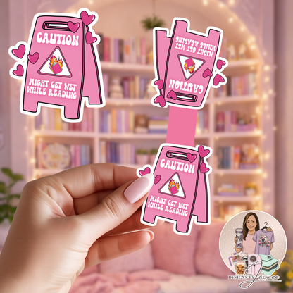 Caution - Might Get Wet While Reading | Magnetic Bookmark | Handmade Bookish Accessory