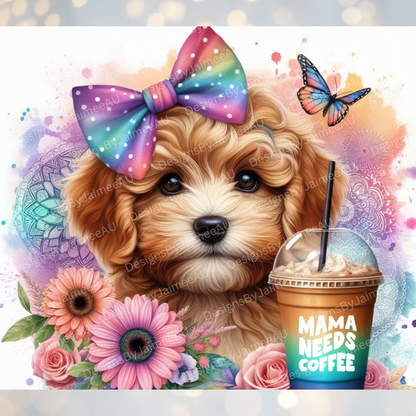 Rainbow Apricot Cavoodle Digital 20oz Sublimation Tumbler Wrap