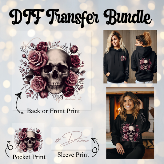 DTF Transfer Bundle – "Devour" | Main + Pocket + Sleeve Print