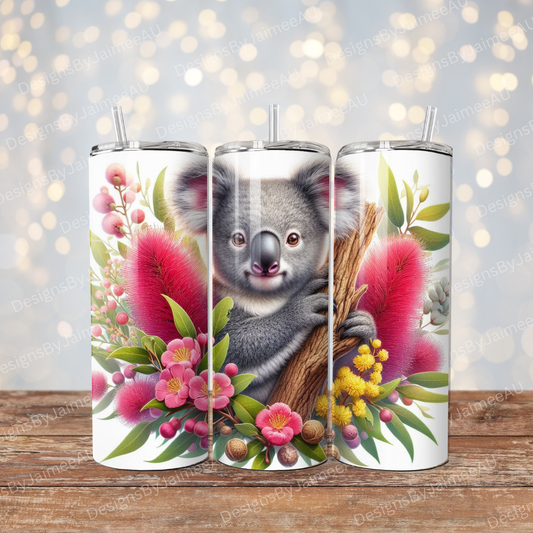 Vibrant Koala Digital 20oz Sublimation Tumbler Wrap