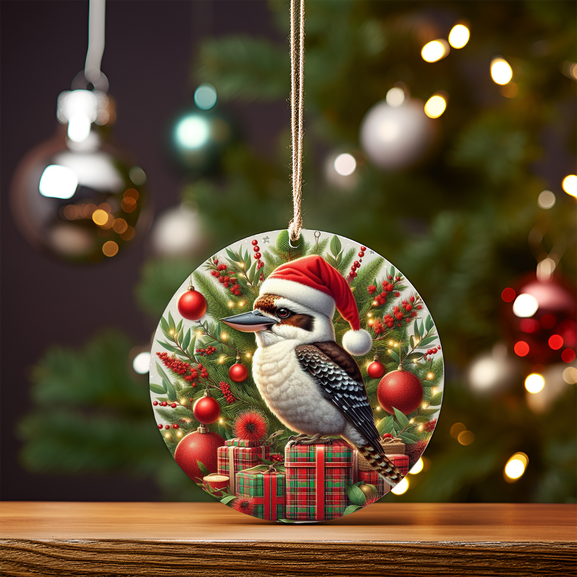 Christmas Kookaburra #5 Digital Sublimation Ornament Design