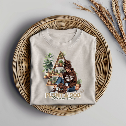 Plant and Dog Mama Digital DTF Transfer PNG Image