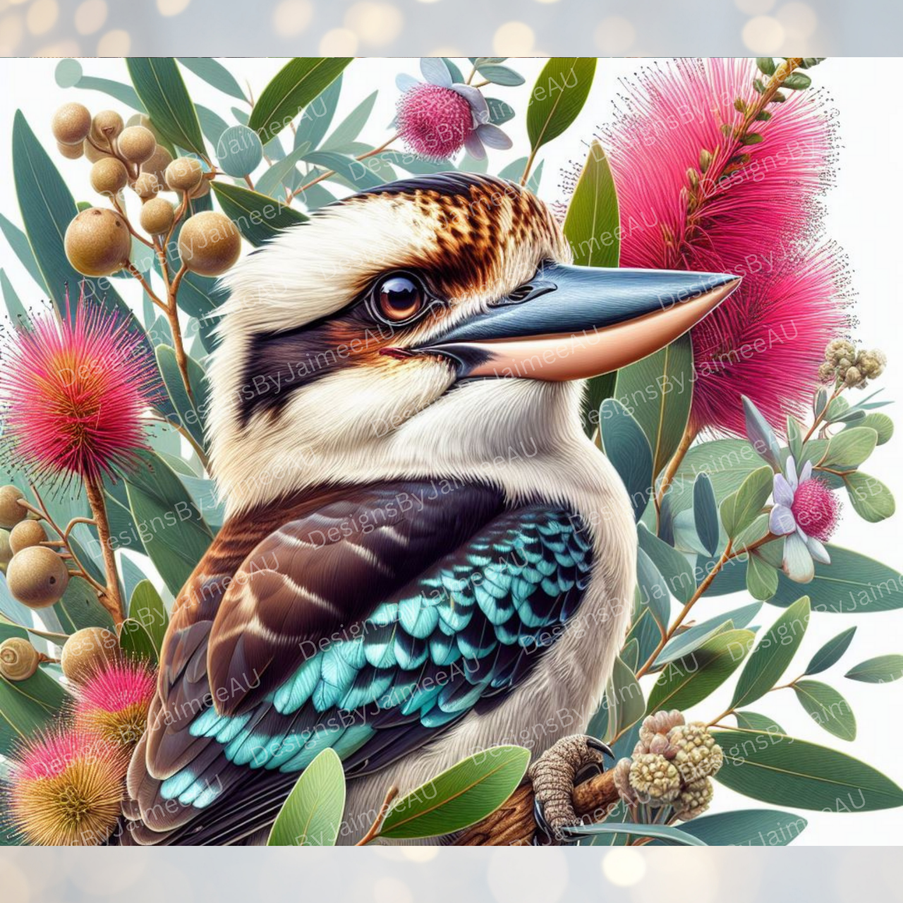 Vibrant Kookaburra #3 Digital 20oz Sublimation Tumbler Wrap