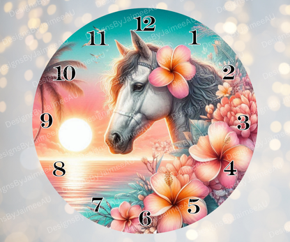 Summer Horse #6 Digital Sublimation Clock Design