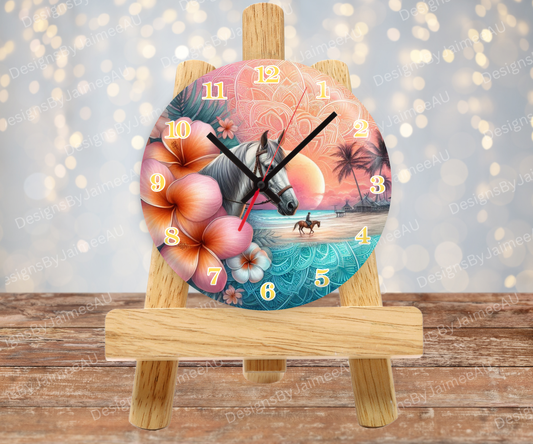 Summer Horse #5 Digital Sublimation Clock Design