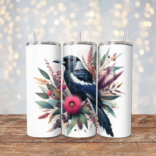 Earthy magpie Digital 20oz Sublimation Tumbler Wrap