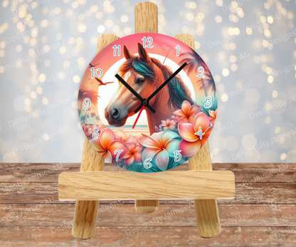 Summer Horse #4 Digital Sublimation Clock Design