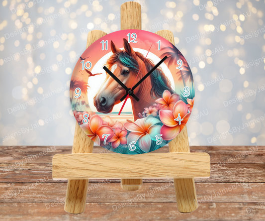 Summer Horse #4 Digital Sublimation Clock Design