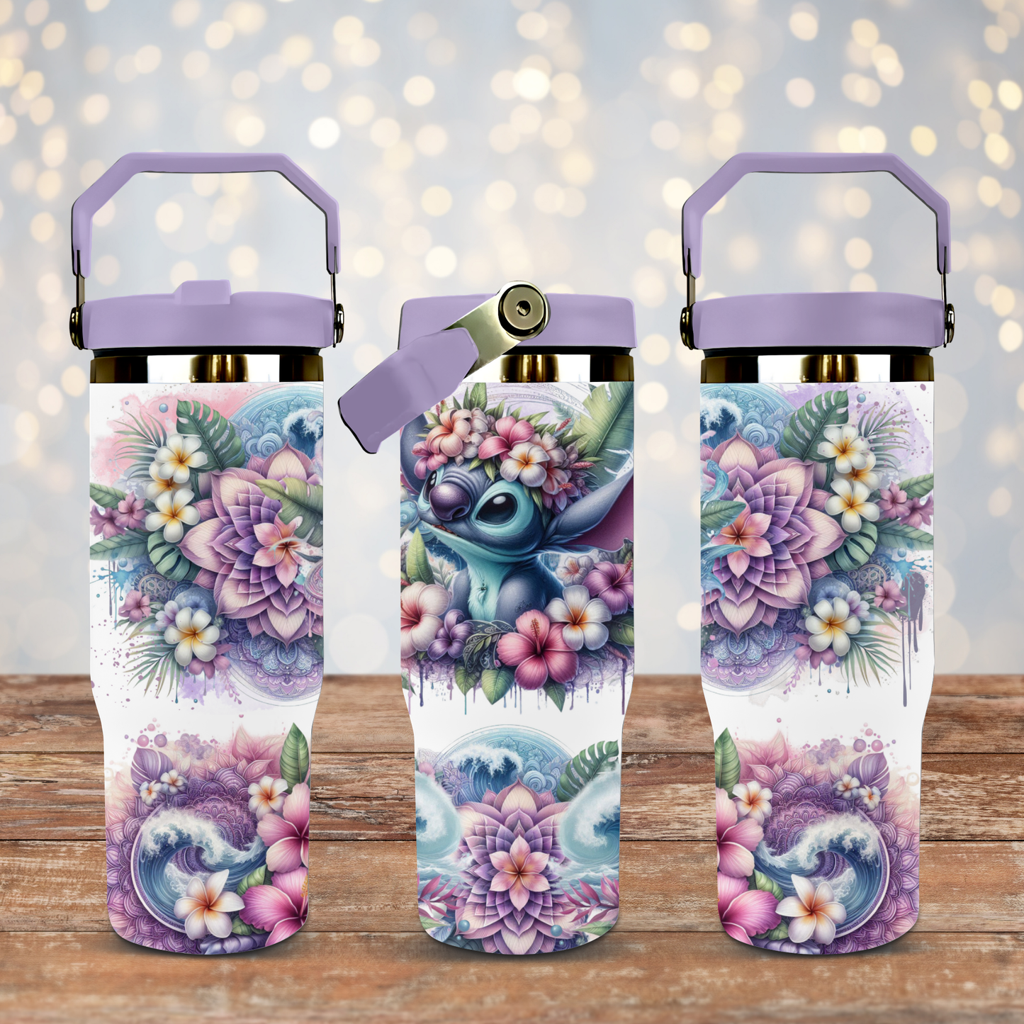 Tropical Stitch - Purple - Digital 30oz Sublimation Tumbler Wrap