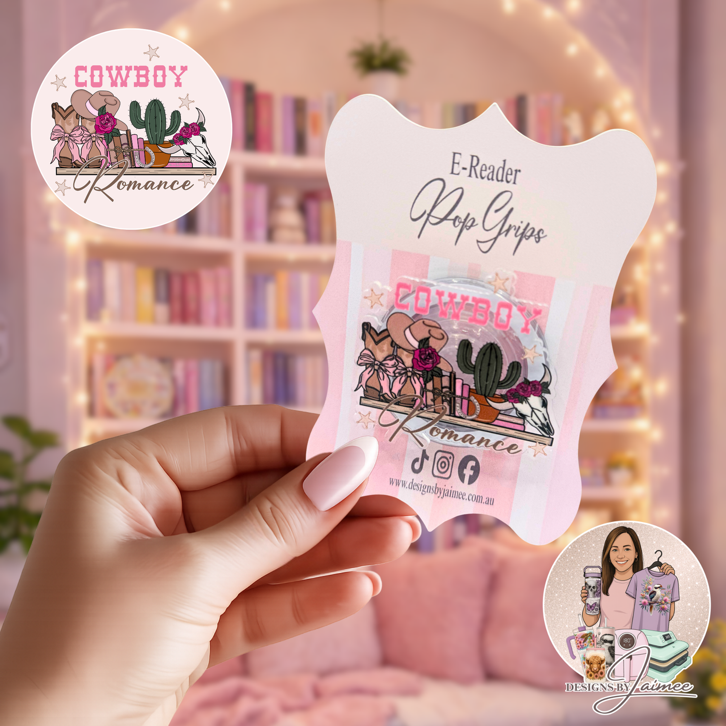 Cowboy Romance | E-Reader Magnetic Grip | Interchangeable Bookish Accessory