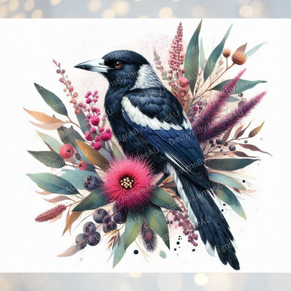 Earthy magpie Digital 20oz Sublimation Tumbler Wrap