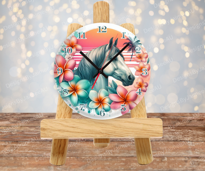 Summer Horse #3 Digital Sublimation Clock Design