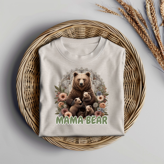 Mama Bear Earthy/Sage Green Digital DTF Transfer PNG Image