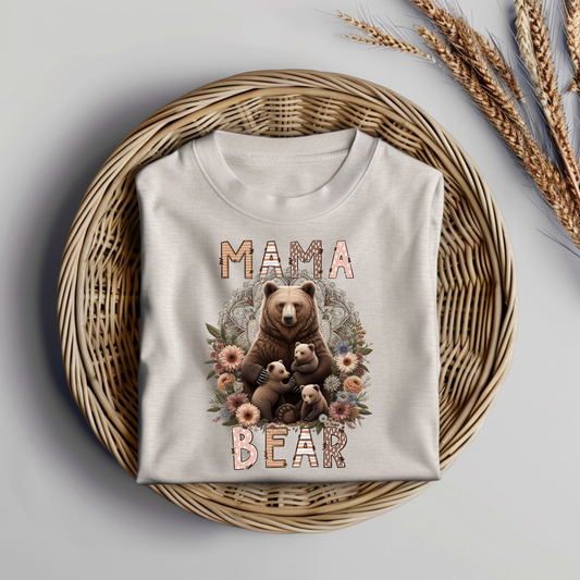 Mama Bear Browns/Pinks Digital DTF Transfer PNG Image