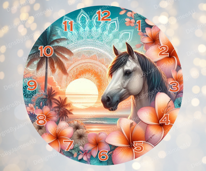 Summer Horse #1 Digital Sublimation Clock Design
