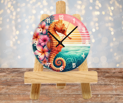 Summer Seahorse #2 Digital Sublimation Clock Design