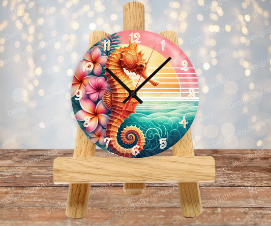 Summer Seahorse #2 Digital Sublimation Clock Design