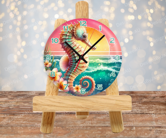 Summer Seahorse #1 Digital Sublimation Clock Design