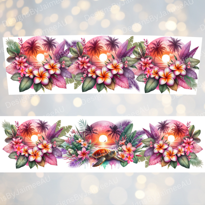 Tropical Turtle - Digital 20oz Tumbler with Handle Wrap Design