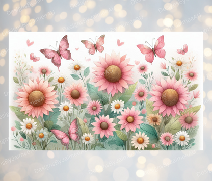 Watercolour Butterflies #2 - Digital 12oz Kids Sublimation Tumbler Wrap