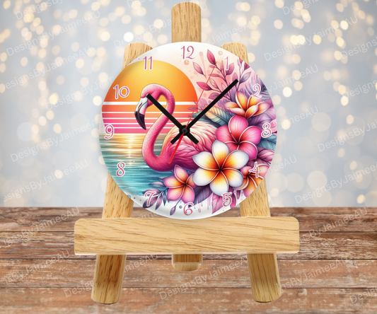 Summer Flamingos #2 Digital Sublimation Clock Design