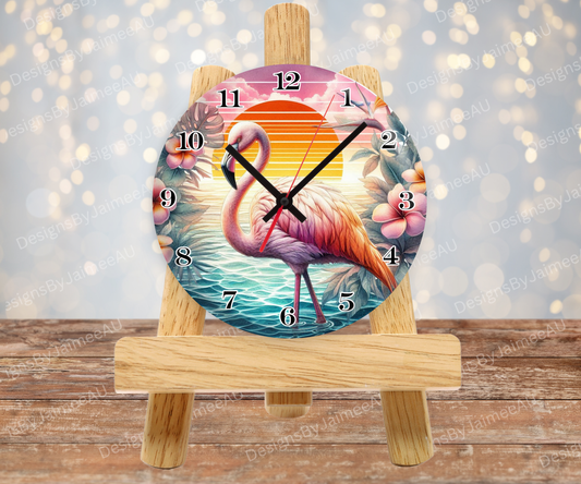 Summer Flamingos #3 Digital Sublimation Clock Design