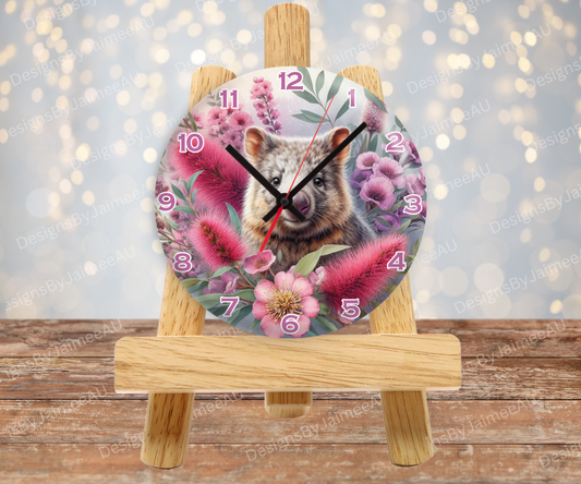 Wombat and Aussie Native #1 Digital Sublimation Clock Design