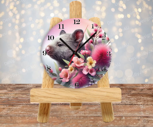 Wombat and Aussie Native #2 Digital Sublimation Clock Design